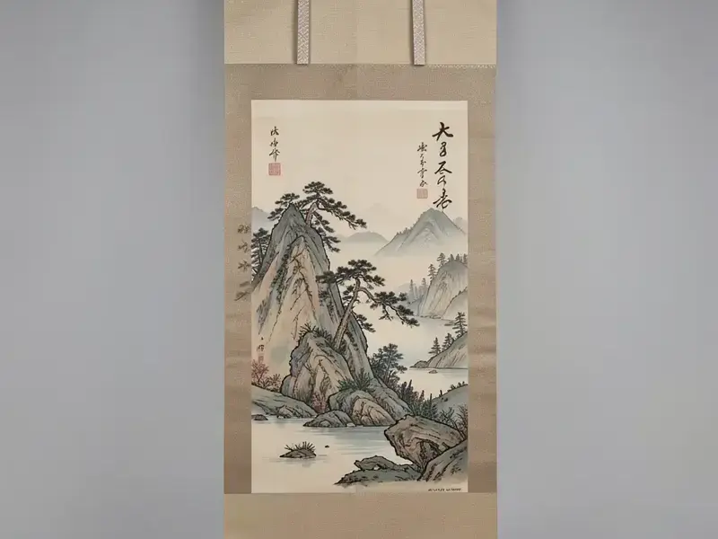 水墨山水掛軸